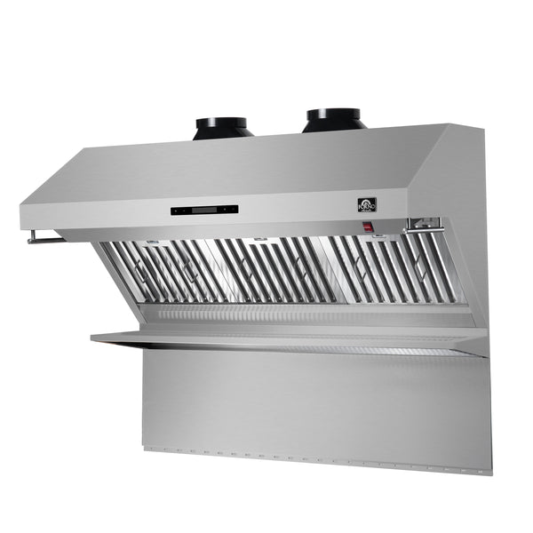Forno Savona 48-Inch Wall Mount Range Hood, Baffle Filters, Backsplash Included