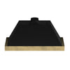 Forno Vittorio 48-Inch Wall Mount Range Hood, Black with Antique Brass Trim, 424 CFM Airflow, Dishwasher-Safe Baffle Filters, Remote Control, 3-Speed Fan, Bright LED Lighting.
