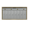 Forno Vittorio 48-Inch Wall Mount Range Hood, White with Antique Brass Trim, 424 CFM Airflow, Dishwasher-Safe Baffle Filters, Remote Control, 3-Speed Fan, Bright LED Lighting