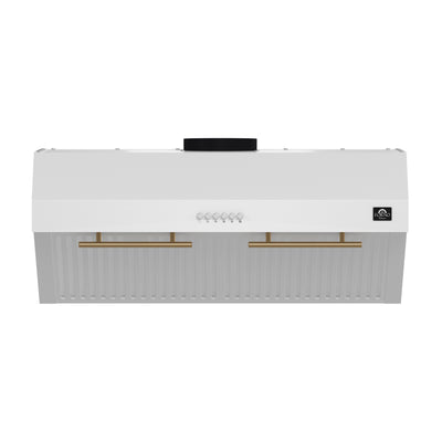 Forno Bari Espresso 30-Inch Under Cabinet Range Hood, White, 600 CFM, LED Lighting, Dishwasher-Safe Baffle Filters, 3-Speed Fan Control
