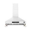 Forno Venezia 36 Inch Wall-Mounted Range Hood in White with Touch Controls and Baffle Filters