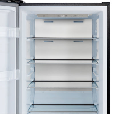 Forno Maderno 2-28-Inch Wide Convertible Refrigerator/Freezer in Black, Decorative Trim, 27.2 cu.ft, 84-Inch High, ENERGY STAR Certified