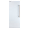 Forno Maderno 28-Inch Convertible Upright Freezer/Refrigerator in White with Antique Brass Handle, 13.6 cu.ft., Left Swing