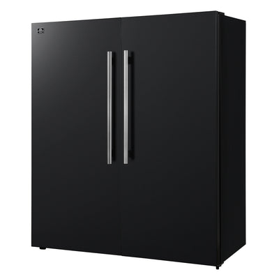 Forno Maderno 2-28-Inch Wide Convertible Refrigerator/Freezer in Black, Decorative Trim, 27.2 cu.ft, 84-Inch High, ENERGY STAR Certified
