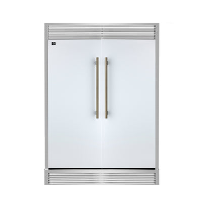 Forno Maderno 2-28-Inch Wide Convertible Refrigerator/Freezer in White, Decorative Trim, 27.2 cu.ft, 84-Inch High, ENERGY STAR Certified