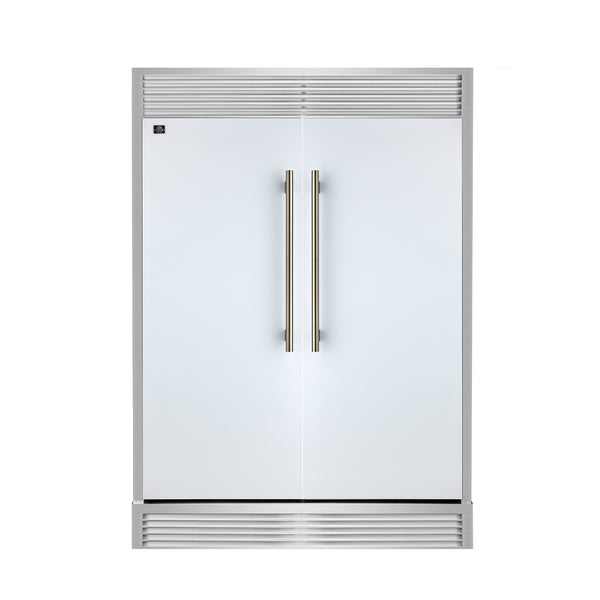 Forno Maderno 2-28-Inch Wide Convertible Refrigerator/Freezer in White, Decorative Trim, 27.2 cu.ft, 84-Inch High, ENERGY STAR Certified