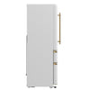 Forno Luigi 33-Inch French Door Refrigerator, 18 cu.ft, White Finish, Antique Brass Handles, ENERGY STAR Certified