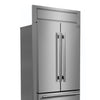 Forno Gallipoli 30-Inch French Door Refrigerator, 17.5 cu.ft Capacity, Modern Decorative Grill, 34-Inch Width, Stainless Steel, No Frost Technology, Energy Efficient