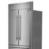 Forno Gallipoli 30-Inch French Door Refrigerator, 17.5 cu.ft Capacity, Modern Decorative Grill, 34-Inch Width, Stainless Steel, No Frost Technology, Energy Efficient