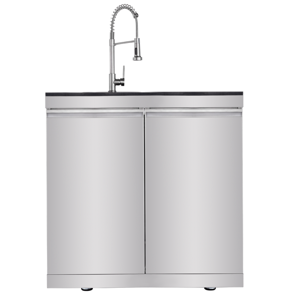 CheryLife 125-Inch 108000- BTU Double Stainless Steel Gas Outdoor Kitchen Bar Barbecue Island Grill+ Pizza oven + Wine Cooler Compact Refrigerator + Rotisserie + Granite Countertops + Storage Cabinets & Drawers