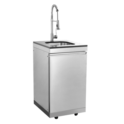 CheryLife 85-Inch 4-Burner 72000 BTU Deluxe Stainless Steel Gas Outdoor Kitchen Bar Barbecue Island Grill + Wine Cooler Compact Refrigerator + Rotisserie kit + Granite Countertops + Stainless steel Sink