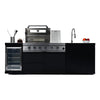Cherylife 98-Inch 4-Burner 72,000 BTU Gas Grill Island – Outdoor Kitchen with Refrigerator, Wine Cooler, Rotisserie, Stainless Steel Countertop & Storage