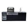 Cherylife NG 98-Inch 4-Burner 72,000 BTU Natural Gas Grill Island – Outdoor Kitchen with Wine Cooler, Refrigerator, Rotisserie, Stainless Steel Countertop & Storage
