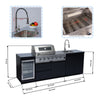 Cherylife NG 98-Inch 4-Burner 72,000 BTU Natural Gas Grill Island – Outdoor Kitchen with Wine Cooler, Refrigerator, Rotisserie, Stainless Steel Countertop & Storage