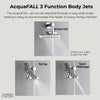 Forno Acqua AcquaFALL Shower, Polished Stainless Steel Finish, Overhead Rainfall Shower, 7 Way Diverter, Handheld Shower Head, Body Jets, 1.8 GPM Flow Rate