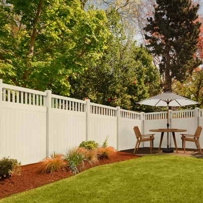 CheryLife 6’ x 6’ Vinyl Semi-Private Fence – Sand - Denver Series