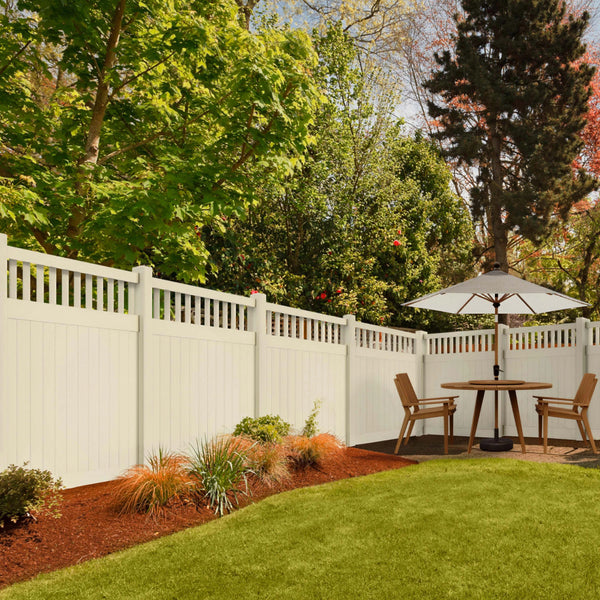 CheryLife 6’ x 6’ Vinyl Semi-Private Fence – Sand - Denver Series