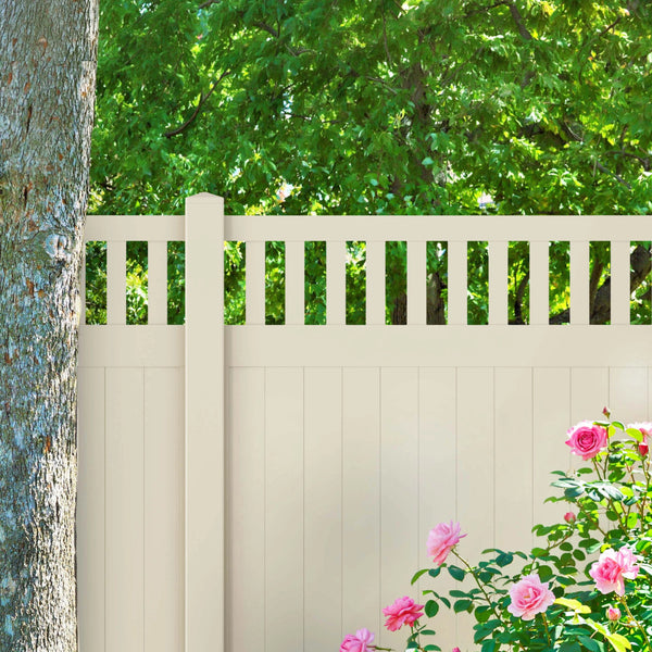 CheryLife 6’ x 6’ Vinyl Semi-Private Fence – Sand - Denver Series