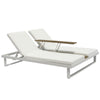 Sandy Double Lounge Chair with a Wood Tray