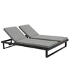 Sandy Double Lounge Chair with a Wood Tray
