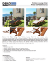 Outdoor Cedar Wood Patio Lounge Chair with White Textilene Fabric