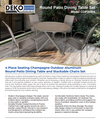 4 Place Seating Champagne Outdoor Aluminum Round Patio Dining Table and Stackable Chairs Set