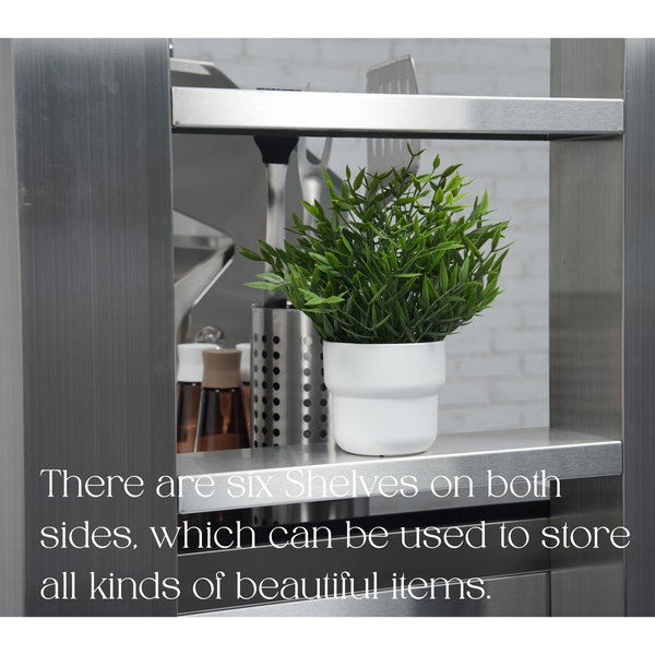 CheryLife 94-Inch 6-Burner 85000 BTU Deluxe Stainless Steel Gas Outdoor Kitchen Bar Barbecue Island Grill + Wine Cooler Compact Refrigerator + Rotisserie + Granite Countertops + Storage Cabinets & Drawers