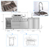 Cherylife 85-Inch 4-Burner 72,000 BTU Gas Grill Island – Outdoor Kitchen with Wine Cooler, Refrigerator, Rotisserie, Granite Countertops & Storage