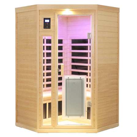 Two persons Hemlock Two-person Far Infrared Corner Indoor Sauna Room