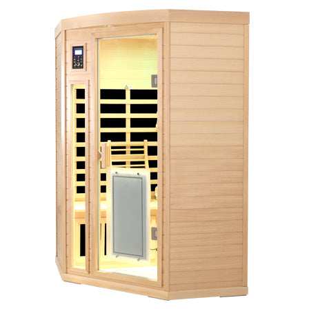 Two persons Hemlock Far Infrared Corner Indoor Sauna Room