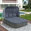 U-Style-Daybed-Sunbed-with-Retractable-Canopy-WY000309AAK U-Style Outdoor Patio Daybed Sunbed with Retractable Canopy#color_gray