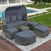 U-Style-Daybed-Sunbed-with-Retractable-Canopy-WY000309AAK U-Style Outdoor Patio Daybed Sunbed with Retractable Canopy#color_gray