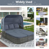 U-Style-Daybed-Sunbed-with-Retractable-Canopy-WY000309AAK U-Style Outdoor Patio Daybed Sunbed with Retractable Canopy#color_gray