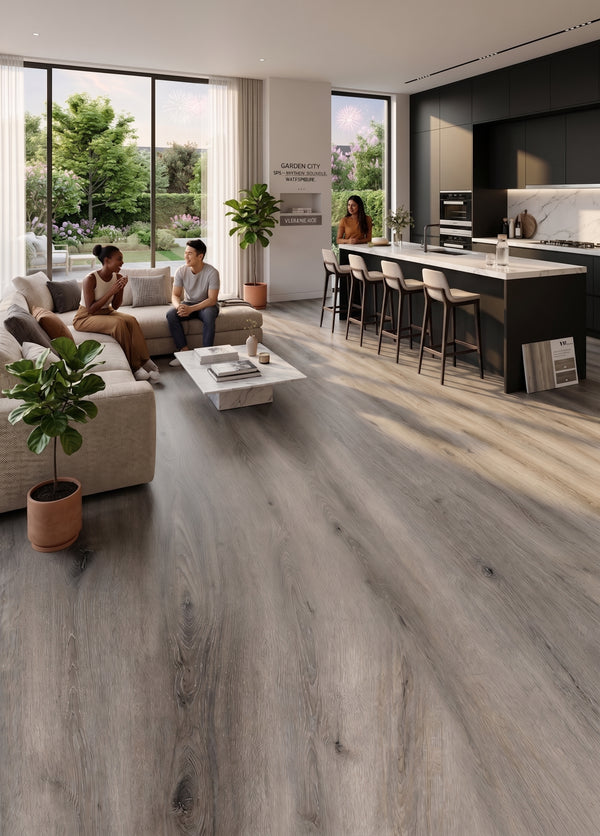 Waterproof SPC Luxury Vinyl Plank Flooring – 12-Mil Wear Layer, Click-Lock, Scratch & Stain Resistant for DIY Installation