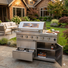 Cherylife 46-Inch 6-Burner 85,000 BTU Gas Grill Island – Stainless Steel Outdoor Kitchen with Rotisserie, Granite Countertops, Storage & ETL Certification