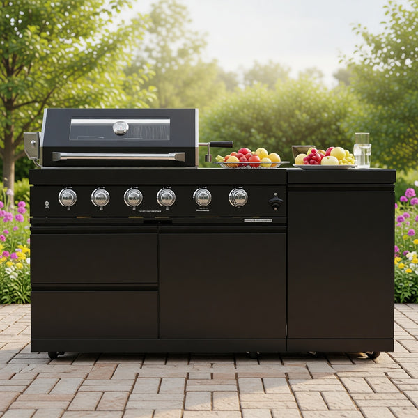 CheryLife 65-Inch 4-Burner Propane Gas Grill | 304 Marine Grade Stainless Steel Outdoor Kitchen Island BBQ w/ Side Burner & Rotisserie