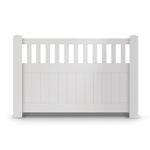 CheryLife 6’ x 4’ Vinyl Semi-Private Fence – White - Denver Series