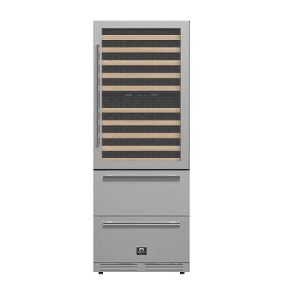 Forno Celano 30-Inch Dual Zone Wine Cooler and Beverage Cooler, 21.3 cu.ft, Stainless Steel