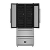 Forno Campania 32-Inch Wine Cooler, Stainless Steel, Dual Wine Zones, Two Beverage Drawers, 17.7 cu.ft