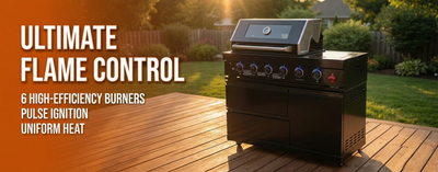 Cherylife 46-Inch 4-Burner Propane Gas Grill – Black Stainless Steel Outdoor Kitchen Island with Side Burner, Modular Design