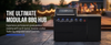 Cherylife 65-Inch 4-Burner 72,000 BTU Propane Gas Grill Island – Outdoor Kitchen with Round Side Burner, Marble Countertops, Rotating Blue Laser Light & Storage