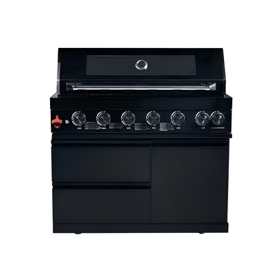 Cherylife 43-Inch 6-Burner Natural Gas Grill – 85,000 BTU Stainless Steel Outdoor Kitchen Island with Side Burner, Rotisserie, Storage