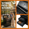 Cherylife 43-Inch 6-Burner Natural Gas Grill – 85,000 BTU Stainless Steel Outdoor Kitchen Island with Side Burner, Rotisserie, Storage