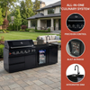 Cherylife 82-Inch 6-Burner 85,000 BTU Deluxe Gas Grill Island – Outdoor Kitchen with Wine Cooler, Refrigerator, Rotisserie, Marble Countertops & Sink