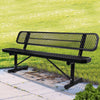 6 ft. Outdoor Steel Bench with Backrest in Black