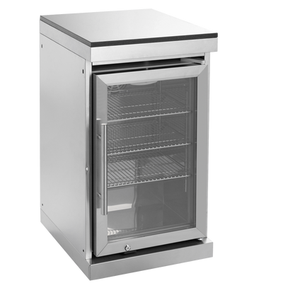 CheryLife 43-Inch 6-Burner 85000 BTU Deluxe Stainless Steel Gas Outdoor Kitchen Bar Barbecue Island Grill + Wine Cooler Compact Refrigerator + Rotisserie + Granite Countertops + Storage Cabinets & Drawers