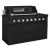 Cherylife 157-Inch 6-Burner 96,000 BTU Gas Grill Island – Outdoor Kitchen with Wine Cooler, Refrigerator, Rotisserie, Granite Countertops & Storage