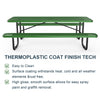 96" Expanded Metal Rectangular Picnic Table Set, Green - CheryLife