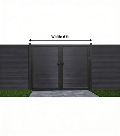 CheryLife 6 ft/10 ft. W x 6 ft. H WPC Composite Double Gate Kit