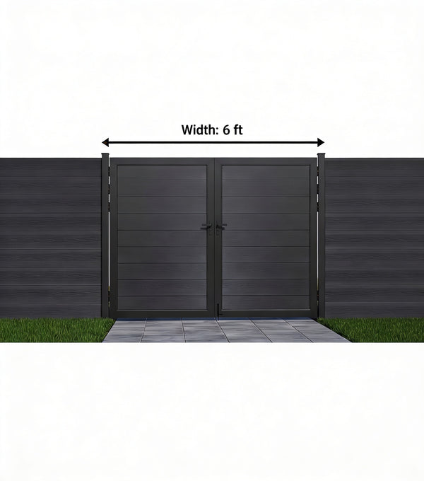 CheryLife 6 ft/10 ft. W x 6 ft. H WPC Composite Double Gate Kit